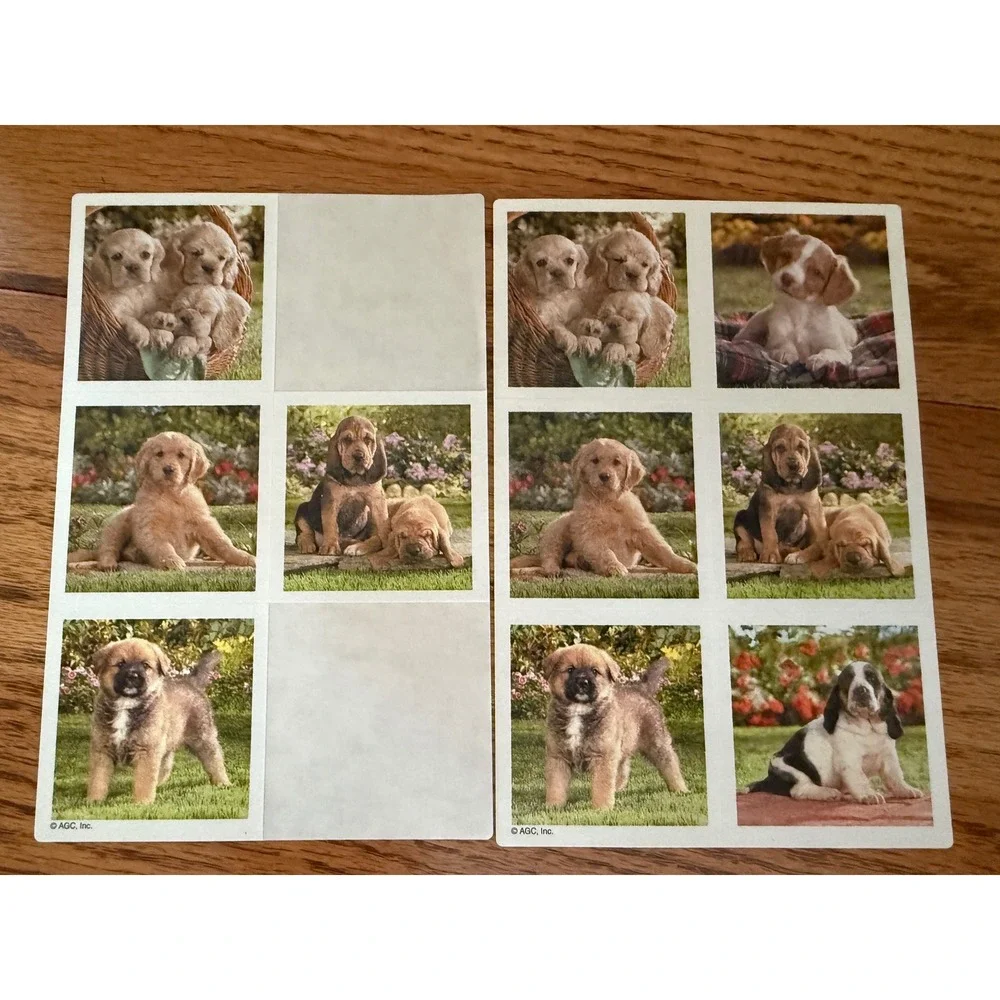 Vintage AGC Inc Puppy Sticker Sheets Photographic Dog Breeds 90s Stationery